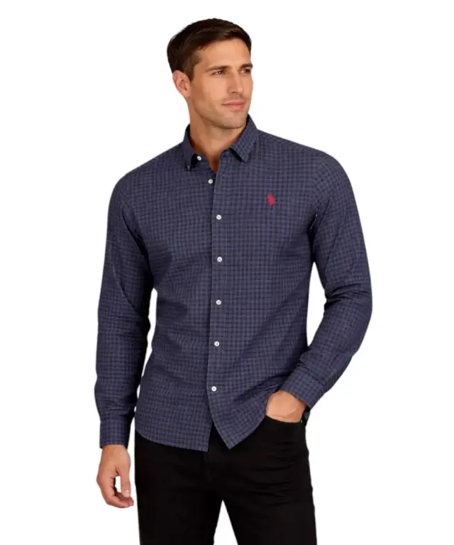 U.S. Polo Assn. - Ανδρικό Πουκάμισο Μακρυμάνικο 64081-53307-873 Μπλε - 2XL