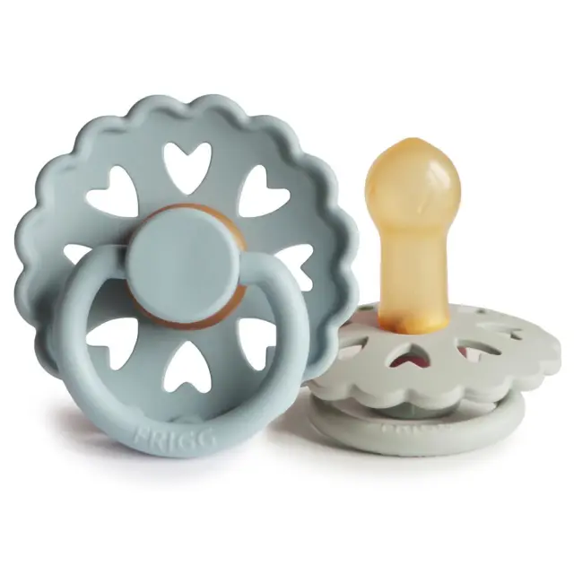 Σετ 2 Πιπίλες Latex FRIGG Fairytale Stone Blue/Willow Gray 6-18 Μηνών Baby Oliver
