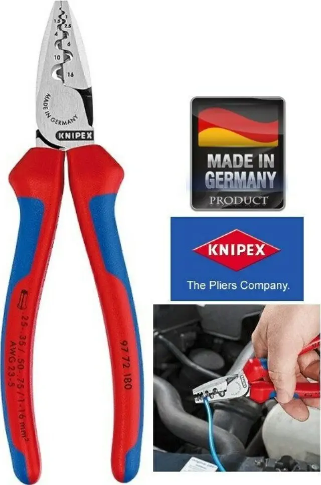 Knipex Πρέσα Ακροδεκτών Ηλεκτρολόγου 180mm 97-72-180 2