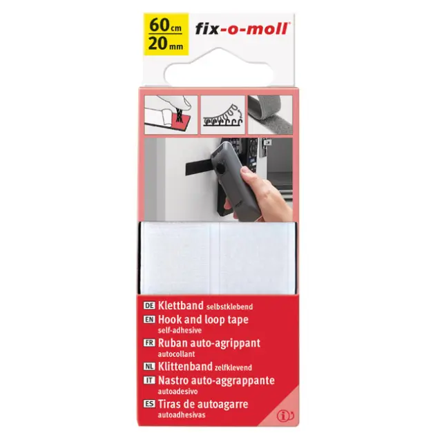 Ταινία Hook+Loop Αυτοκόλλητο Λευκό 60cmx20mm 2