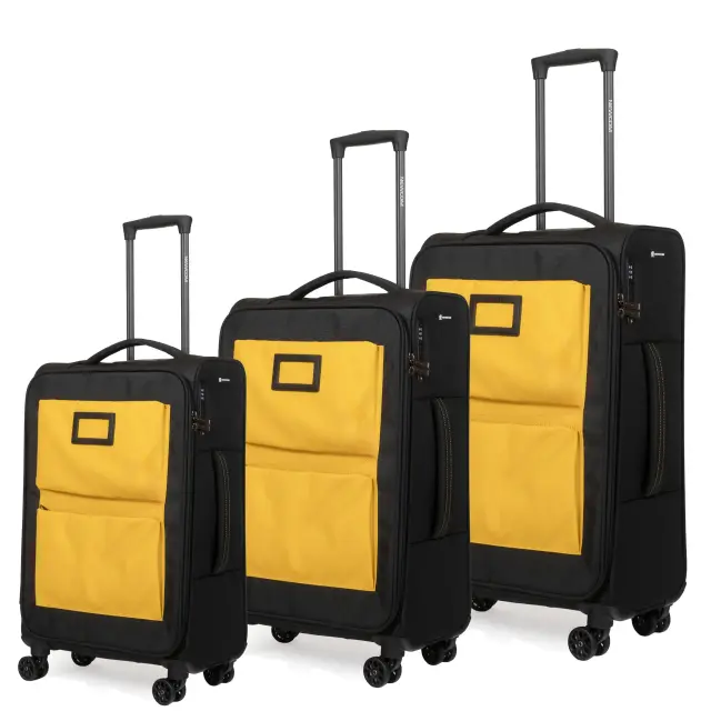 Βαλίτσες Υφασμάτινες σετ τριάδα Newcom N1618 yellow - Large, Medium, Small