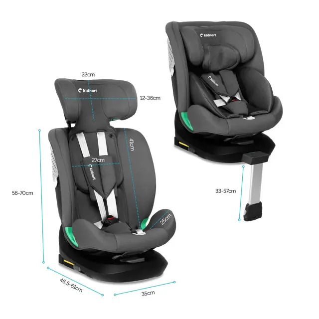 Kidnort Κάθισμα Αυτοκινήτου Radjur 40-150 cm with leg I-Size Black KNFOT000001 3