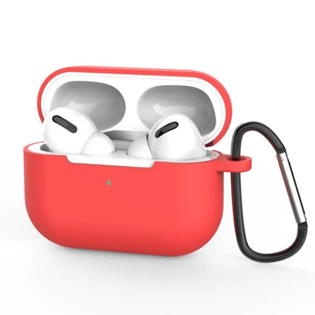 Μαλακή Θήκη Σιλικόνης με Μπρελόκ για AirPods Pro 1 / 2 - Κόκκινο