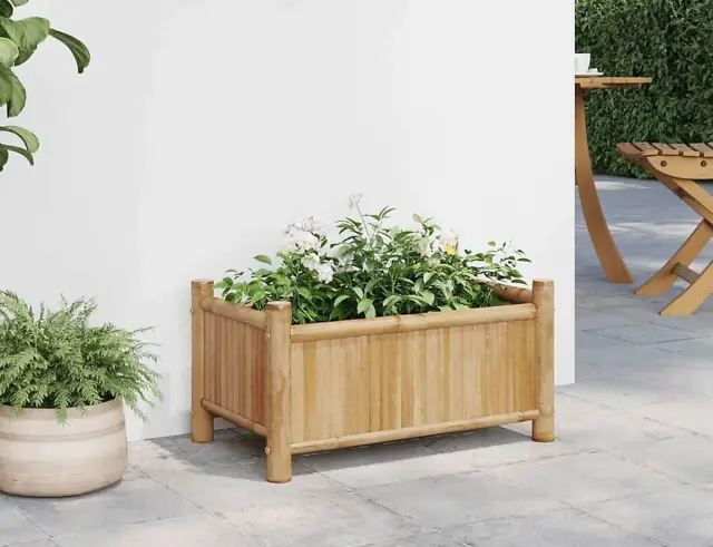 Ζαρντινιέρα από Ξύλο Bamboo, με διαστάσεις 58x28x28cm VM4000230 2