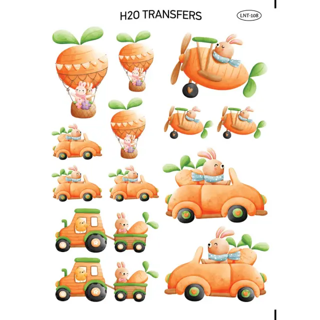 Χαρτί Easy Transfer, Λαγουδάκια στα πορτοκαλί, LNT-108, 25x35cm