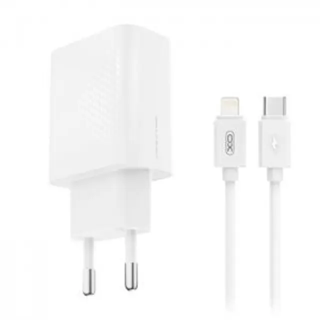 Universal φορτιστής USB-C, 20W και αποσπώμενο καλώδιο USB-type C αρσ. - Lightning σε λευκό χρώμα 3
