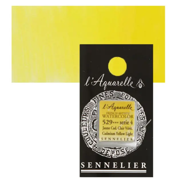 Χρώμα Ακουαρέλας Sennelier l Aquarelle Half Pan - 529 Cadmium Yellow Light