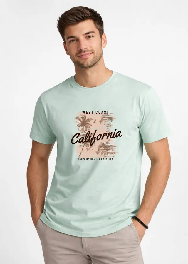 T-shirt Noshame® Mint με τύπωμα California - 162602 - XXL