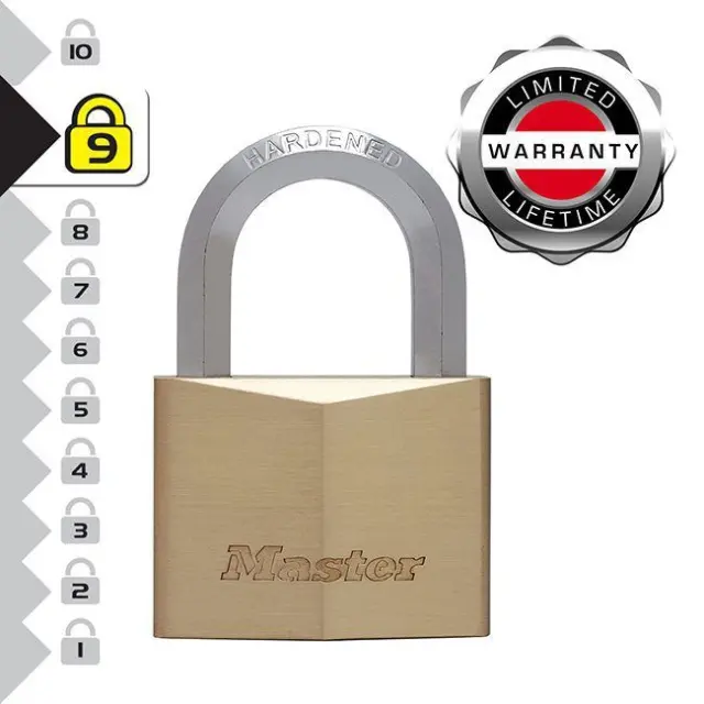 Master Lock 1165EURD - Λουκέτο μπρούτζινο επινικελωμένο, βαρέως τύπου με εξάγωνο λαιμό 60mm 3
