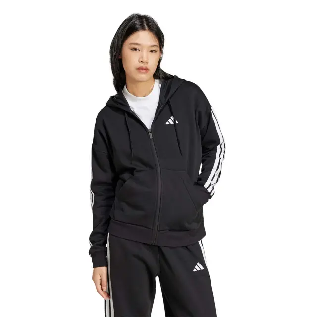 adidas Sportswear Women's 3Stripes Fleece Full-Zip Hoodie Μαύρο JE1283 (adidas Sportswear) 3