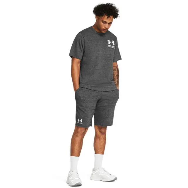 Under Armour Rival Terry Short (1361631-025) - Γκρί-Λευκό 3