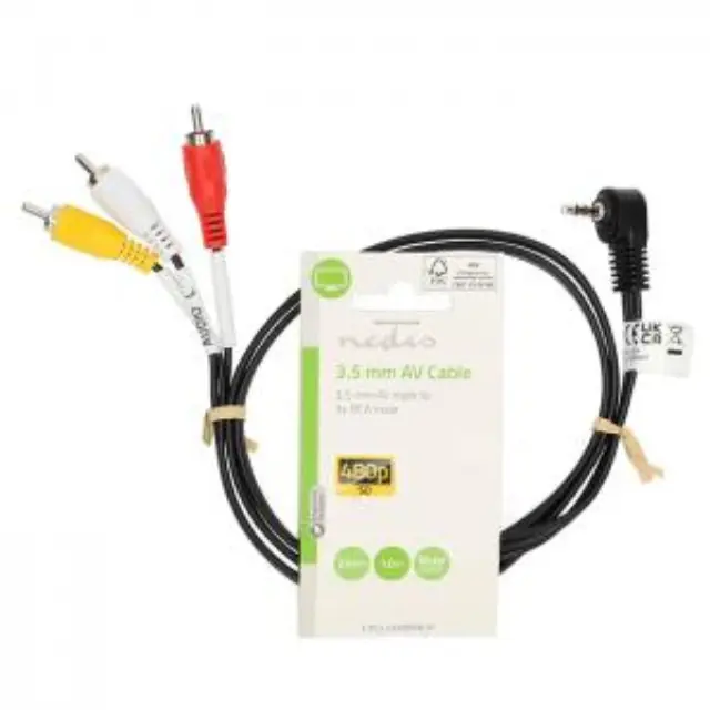 Καλώδιο εικόνας και ήχου, Jack 3.5mm αρσ. υπό γωνία 90° - 3x RCA αρσ., 1.00m. 3