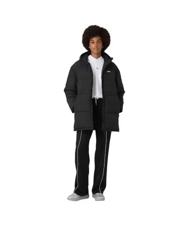 Fila - Γυναικείο Μπουφάν Alba Mid Hooded Puffer Relaxed Fit FAW1213-80010 Μαύρο