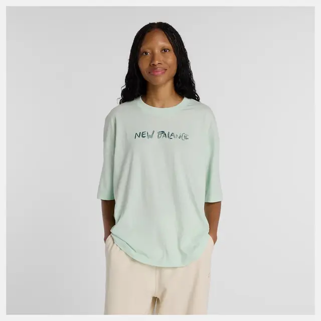 New Balance Visibly Loved Oversized T-Shirt (WT61M1JB-COJ) - Πράσινο