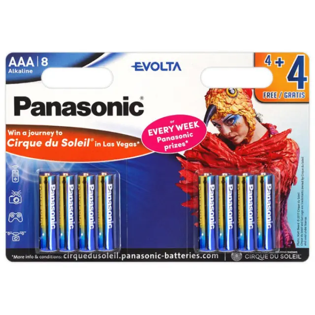 8 x Panasonic Evolta LR03/AAA Cirque du Soleil (Blister)