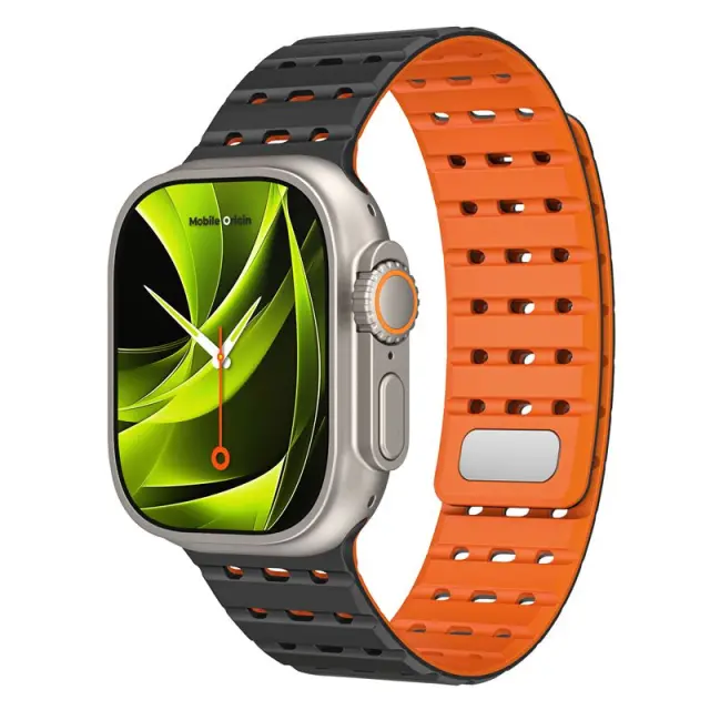 Mobile Origin Magnetic Strap, black/orange - Apple Watch 49mm/46mm/45mm/44mm 2