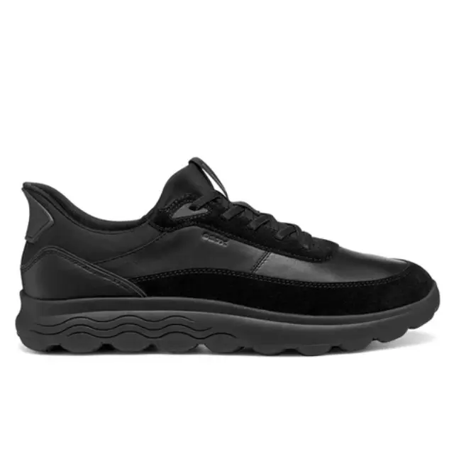 Ανδρικά Ανατομικά Δερμάτινα Sneakers Geox Spherica Plus U56MPA 08522 C9999 Μαύρα Μαύρο - 41