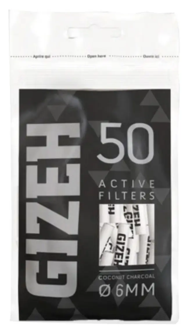 Φίλτρο Gizeh Extra Slim 50 Ενεργού Ανθρακα 6mm Bag - Μαύρο
