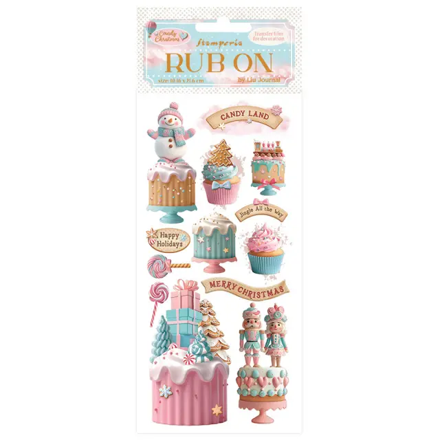 Χαλκομανίες (Rub-On) 10.16×21.6cm Stamperia, Candy Christmas, Sweets