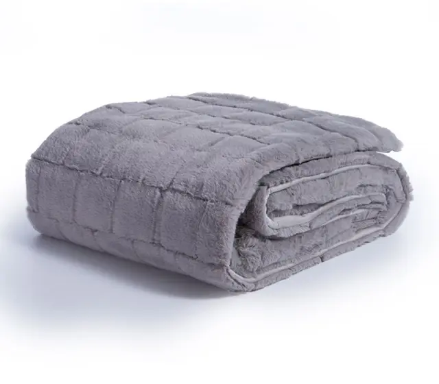 Nef-Nef Homeware Διακοσμητικό Ριχτάρι Rabbit Fur Barlow 140x190 Grey