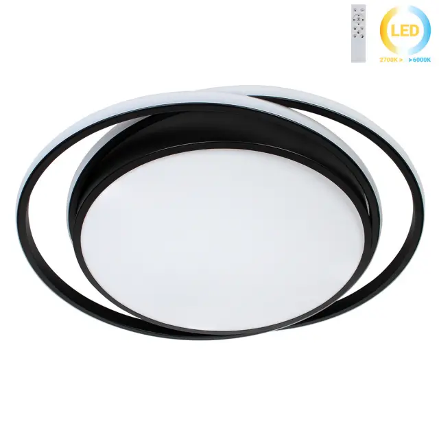 Φωτιστικό οροφής LED 63W 52x49x6 εκ. μαύρο με controller - GLOBOBOX
