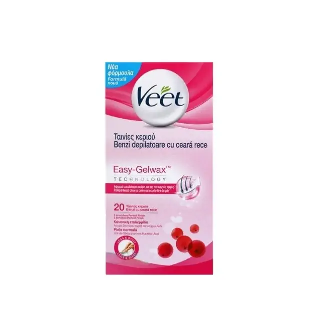 Veet | Expert Ταινίες Αποτρίχωσης με Κρύο Κερί για Σώμα & Πόδια για Κανονικές Επιδερμίδες | 20τμχ