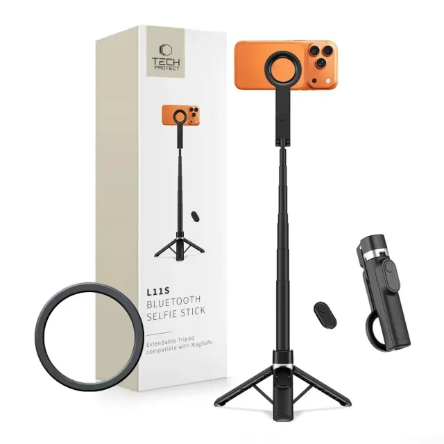 Tech-Protect® L11S Bluetooth MagSafe Selfie Stick με Τρίποδο- Black