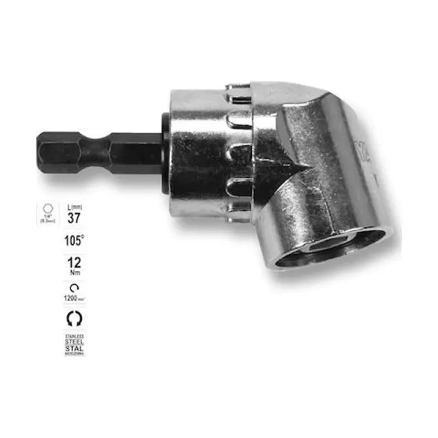 Yato YT-04632 Μίνι Γωνιακή Κεφαλή Με Εξάγωνη Υποδοχή 37mm