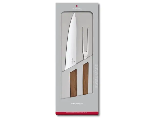 Σετ Μαχαίρια Carving Victorinox Swiss Modern με ξύλινη λαβή - 2 τεμάχια - Σε ειδική συσκευασία δώρου6.9091.2 2
