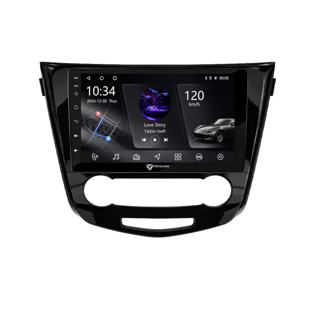 VenCore Οθόνη Multimedia Android 15 10" PX5S Octa-Core 2GB/32GB IPS με Πρόσοψη, CarPlay, Android Auto και Υποστήριξη Κάμερας 360° για Nissan Qashqai 2014-2021 – Μαύρη (3236-10006-0004B) 2