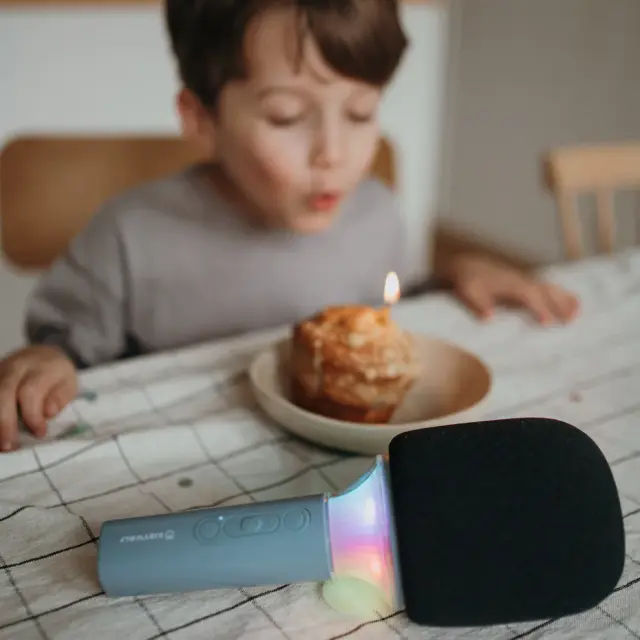 KIDYWOLF Μικρόφωνο Karaoke με Φως & Bluetooth Μπλε 181245 3