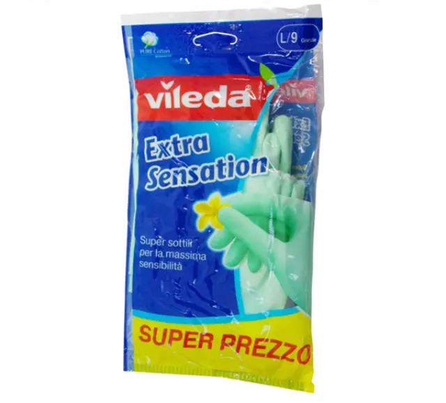 Vileda Extra Sensation Household gloves Green Cotton - Latex 1 pc(s)