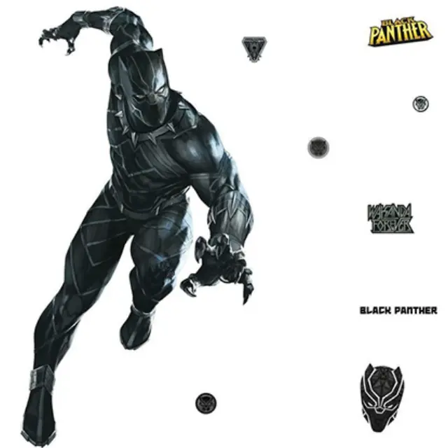 RoomMates Σετ Μεγάλα Αυτοκόλλητα Black Panther Peel And Stick Giant Wall Decals (RMK4290GM)