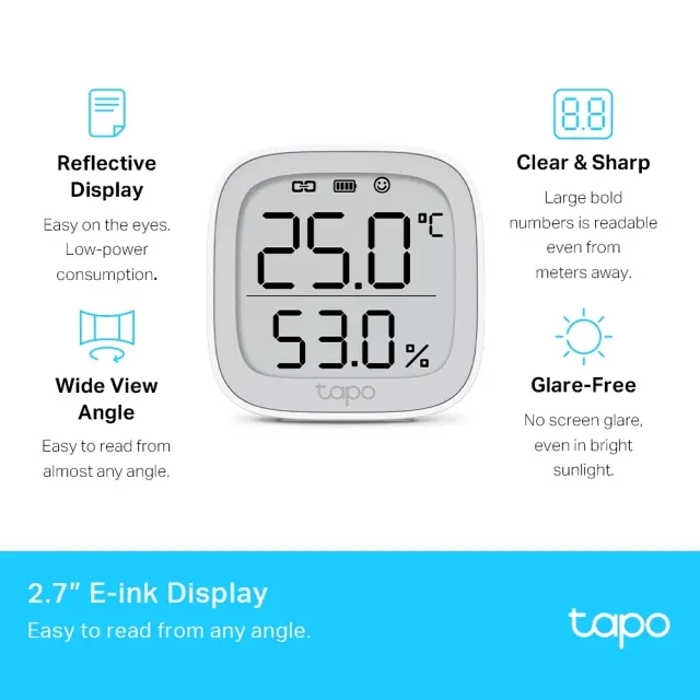 TP-LINK Tapo Smart Temperature and Humidity Monitor (TAPO T315) (TPT315) 2