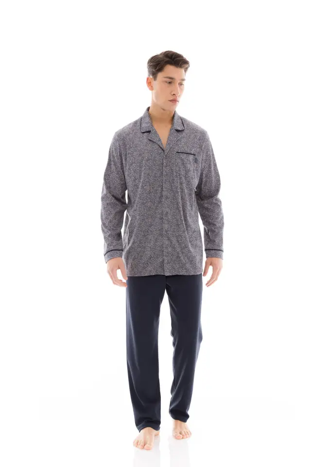 W-M675 - Type - PYJAMA BUTTONED BLUE GREY