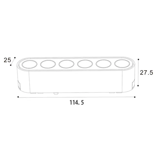 ΦΩΤΙΣΤΙΚΟ ΜΑΥΡΟ ΜΑΓΝΗΤΙΚΗΣ ΡΑΓΑΣ 6W 3CCT 114.5x25x27.5mm 36⁰ Μαύρο 2