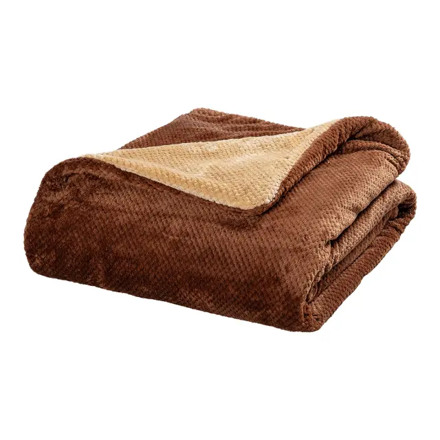 Beauty Home Κουβέρτα υπέρδιπλη διπλής όψεως Art 11601 Jacquard fleece 700gsm Fiesta Plus 220x240 Καφέ,Μπεζ 2