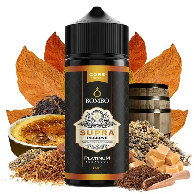 Bombo Platinum Tobaccos Supra Reserve Core Edition 20ml/120ml 120ml Ημικαπνικά