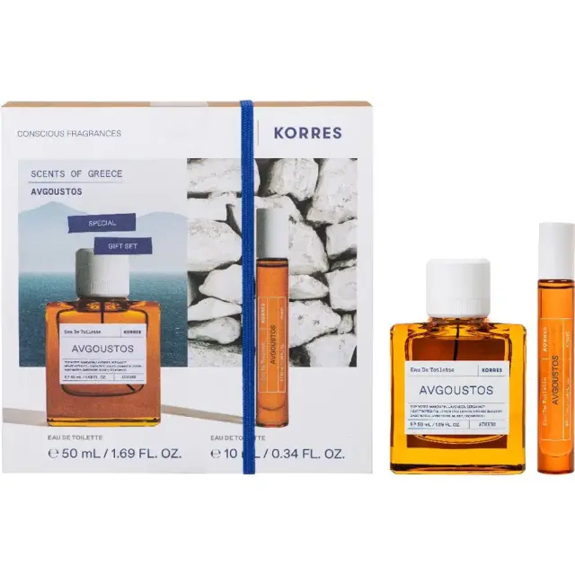 Korres Scents of Greece Promo Avgoustos Eau de Τoilette, Άρωμα με Μανταρίνι, Λεβάντα & Σύκο 50ml& Avgoustos Eau de Τoilette 10ml 1σετ