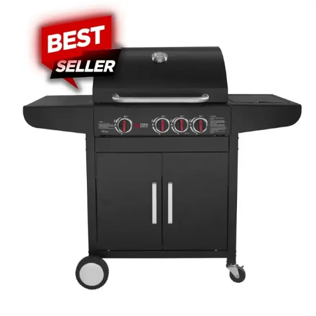 Thermogatz GS Grill Lux Ψησταριά Υγραερίου με 3 Εστίες και Πλαϊνό Μάτι