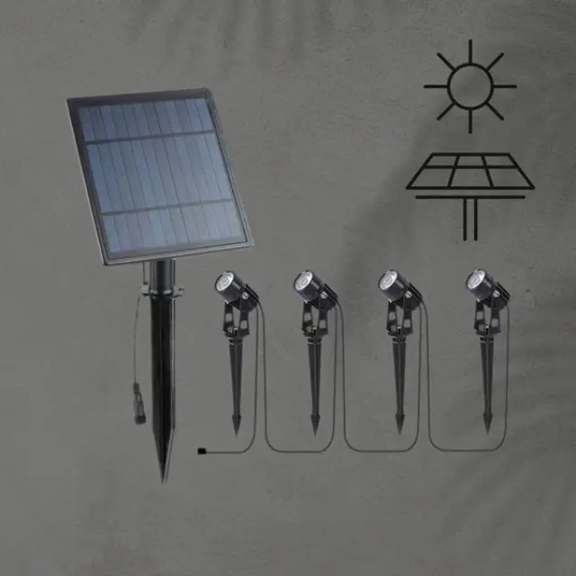 ΣΠΟΤ ΚΗΠΟΥ ΜΕ ΗΛΙΑΚΟ PANEL ΚΑΡΦΩΤΟ 4 ΤΕΜΑΧΙΩΝ 1,5W 4000K IP44 Άσπρο 2