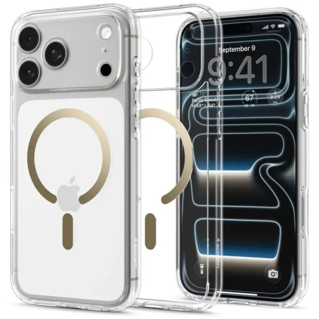 Θήκη TPU & PC Spigen Apple iPhone 18 Pro Max/ 17 Pro Max MagSafe Ultra Hybrid Διάφανο-Χρυσό N71795