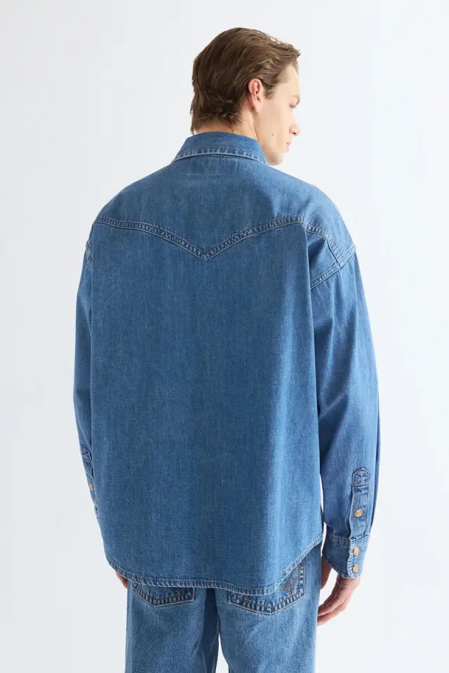 Wrangler Ανδρικό Tζιν Πουκάμισο SUPER JEANS 112386939 - Light Blue - S 2