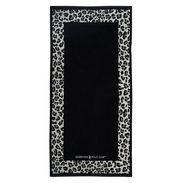 Πετσέτα Θαλάσσης 90x180 400gsm Greenwich Polo Club 3861 Μαύρο-Μπεζ-Σπαγγί 100% βαμβακερό