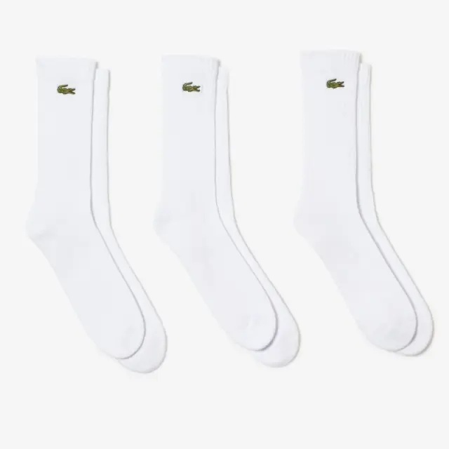 Σετ 3 High-Cut Ψηλές Κάλτσες Lacoste RA4182-LZ92 Λευκό - 39-42