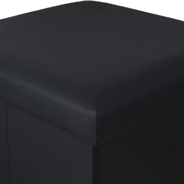 Estia Σκαμπό Cube Leather Με Αποθηκευτικό Χώρο Μαύρο 3