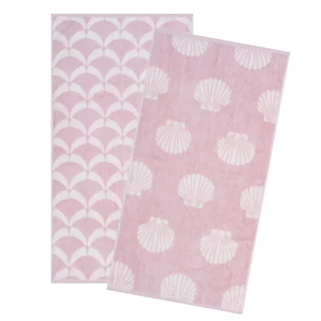 Σετ Πετσέτες Προσώπου 2 Τεμαχίων Kentia Sheru 14 Pink-Light Pink 50x90