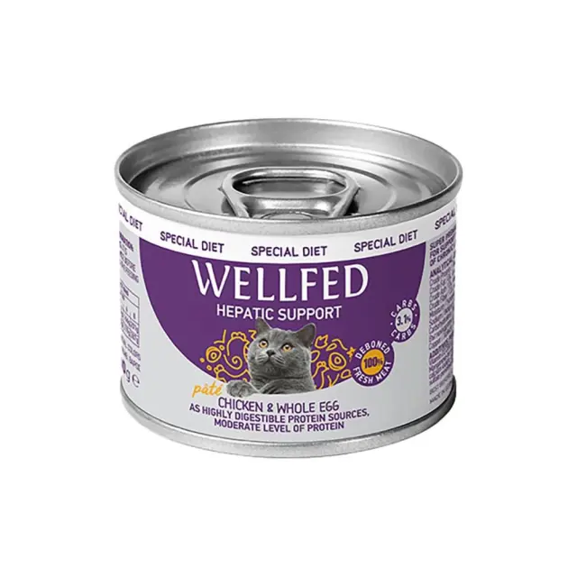 Wellfed Hepatic Support Κονσέρβα για Γάτες με Κοτόπουλο & Αυγό 200gr