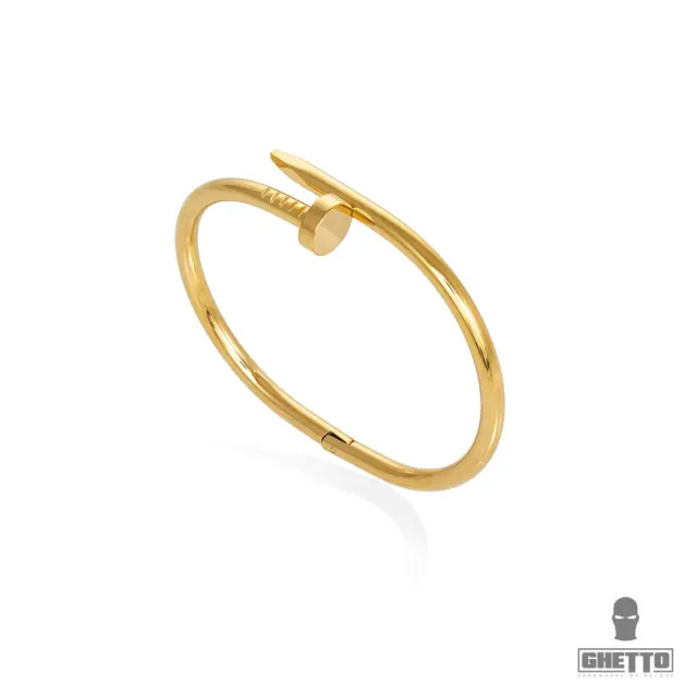 Ghetto Nail Shape Bracelet Stainless Steel Gold