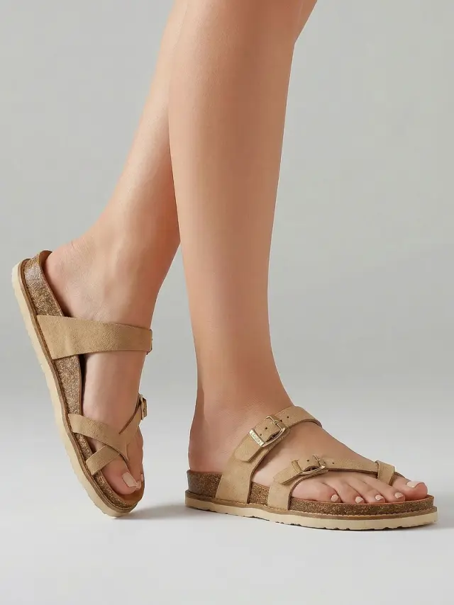 Genuins Πέδιλα Γυναικείο δέρμα Nubuck Μπεζ GEN/DUBLIN VELOUR G106532 ALMOND 2